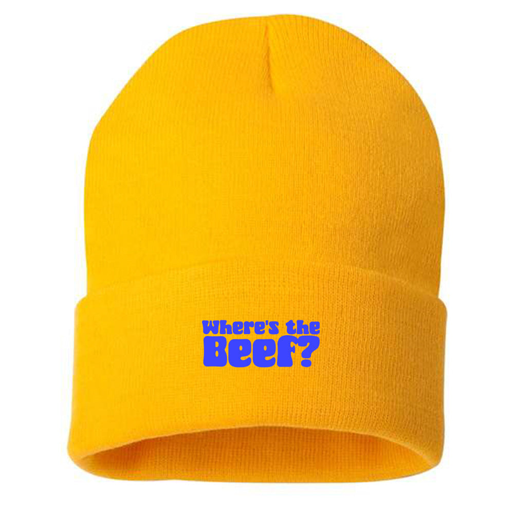 Where's the Beef? Blue Beanie