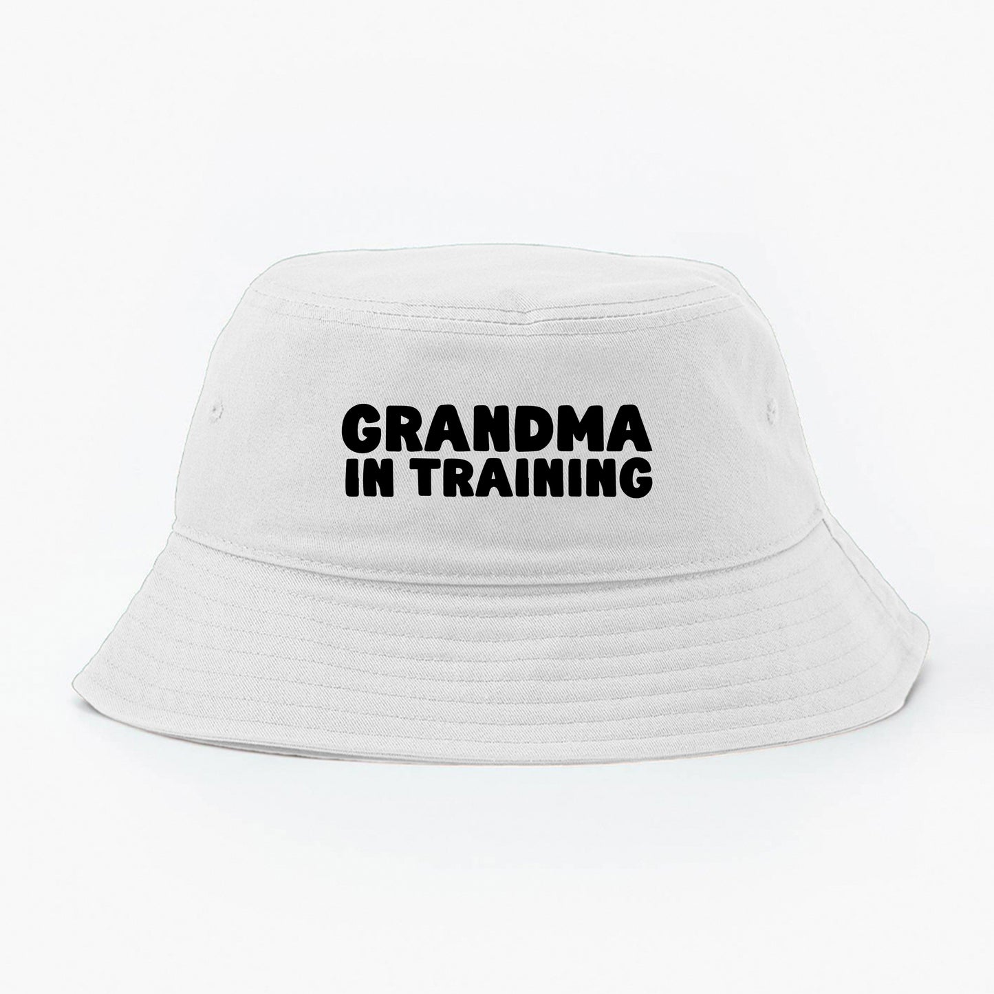 grandma in training black bucket hat