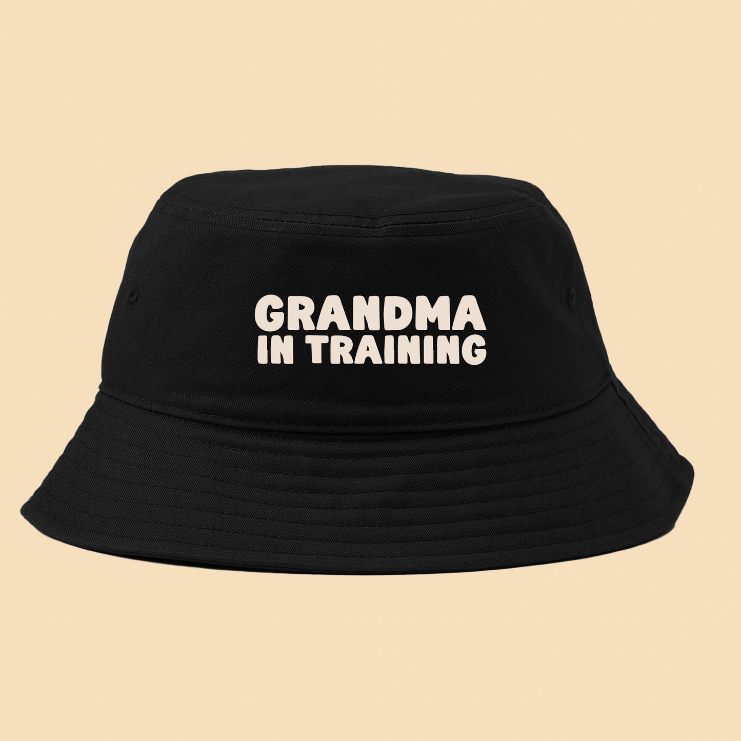 grandma in training cream bucket hat