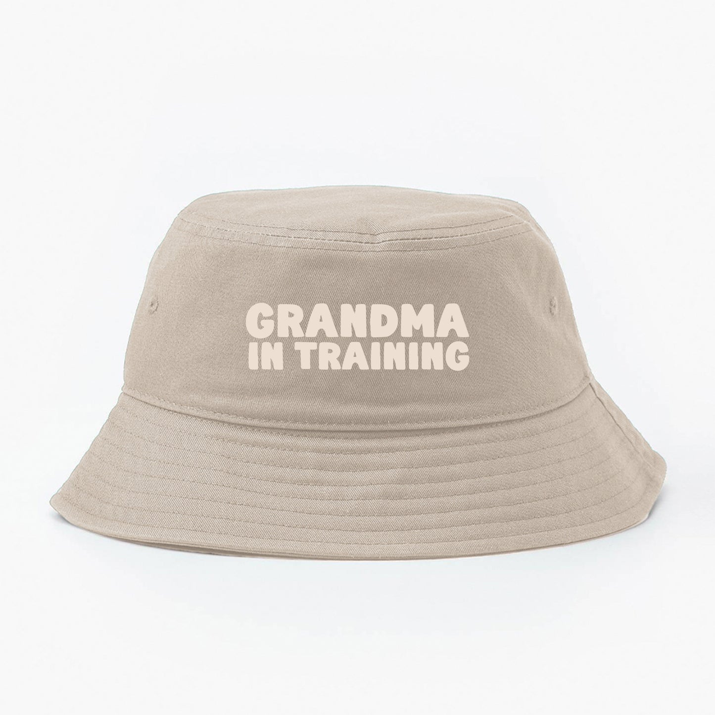 grandma in training cream bucket hat