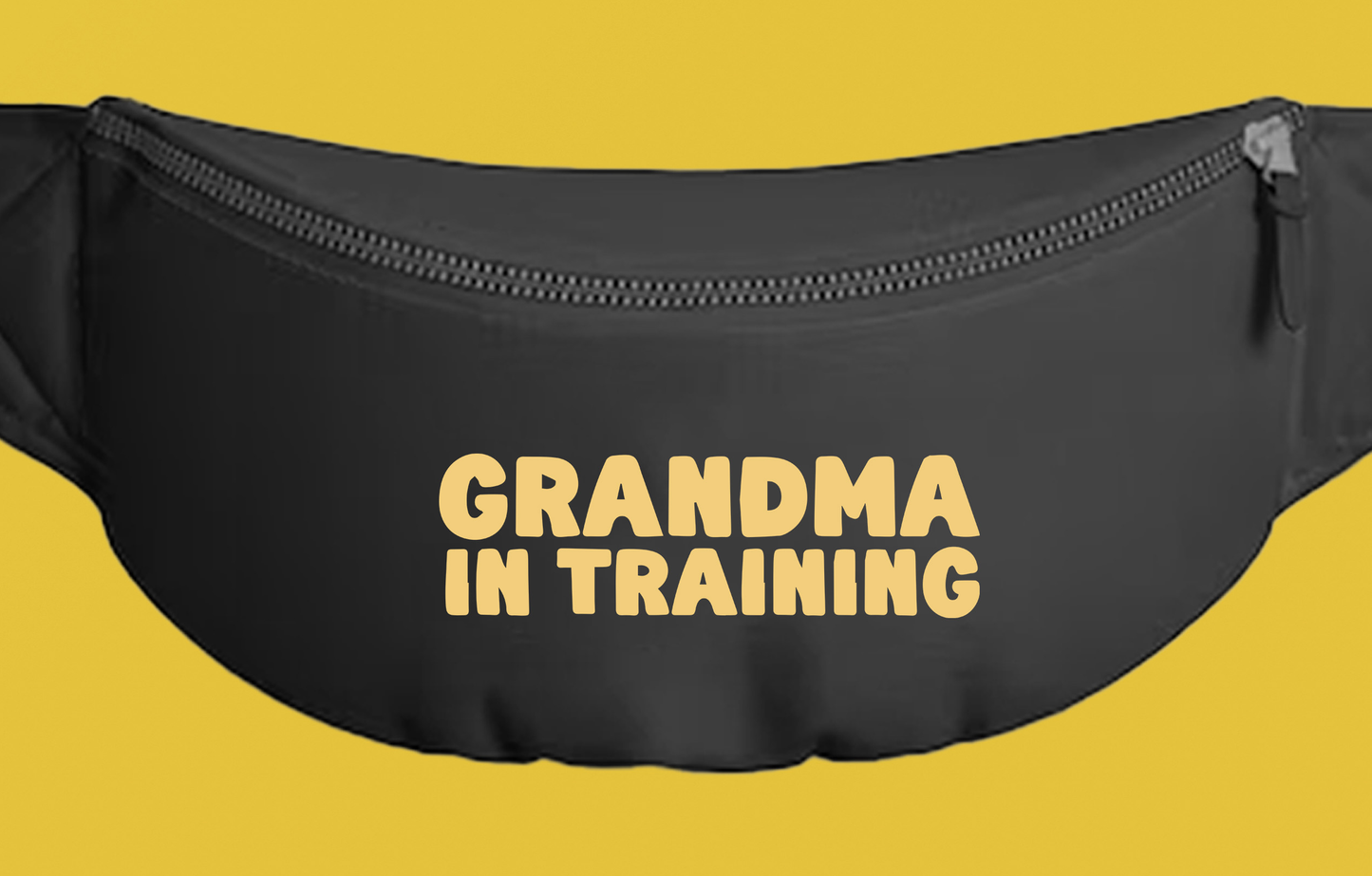 grandma in training light yellow fanny pack
