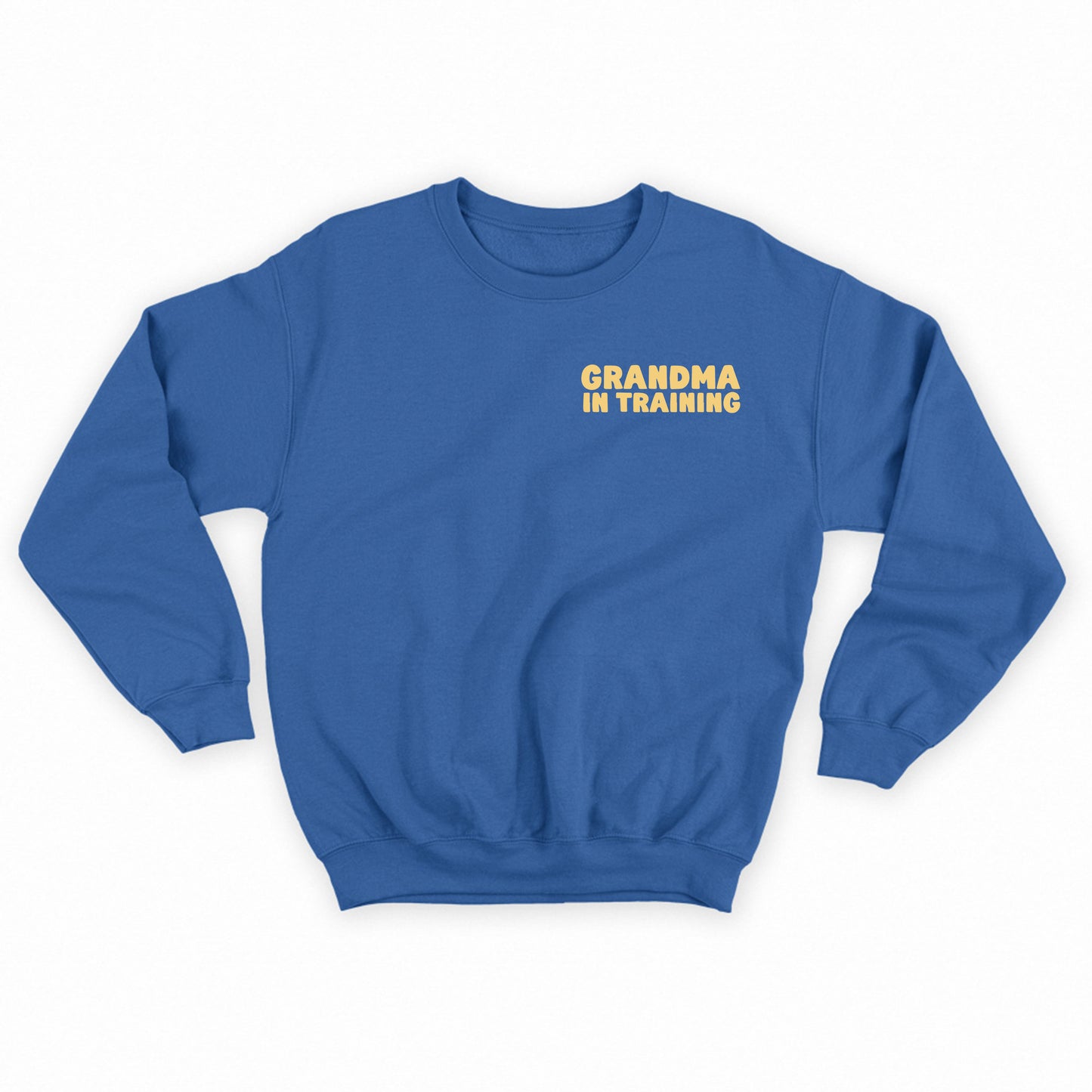 grandma in training light yellow sweatshirt