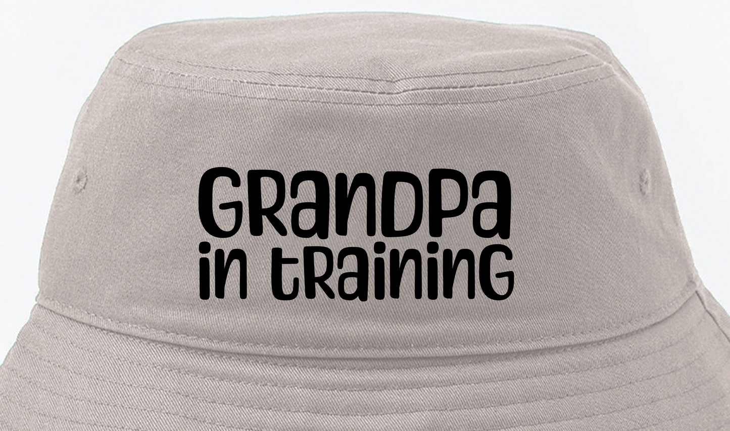 grandpa in training black bucket hat