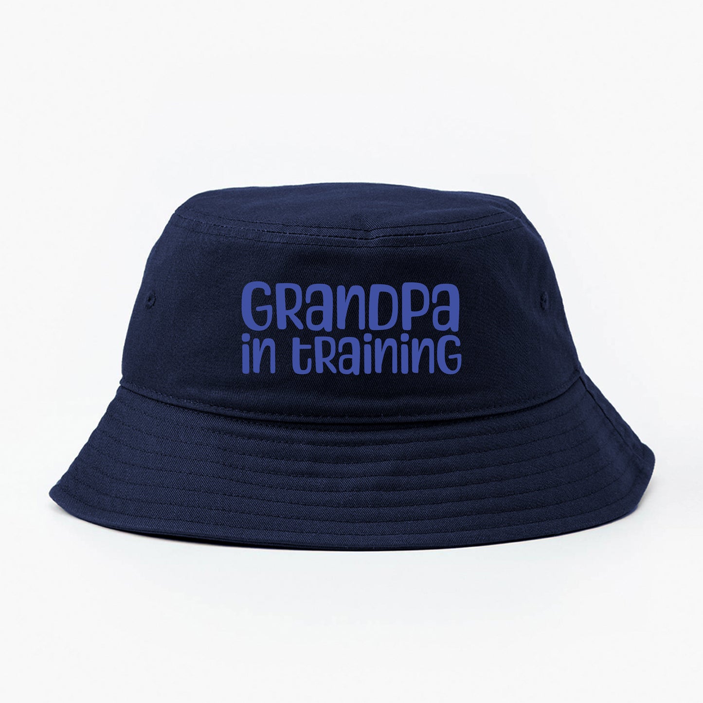 grandpa in training blue bucket hat