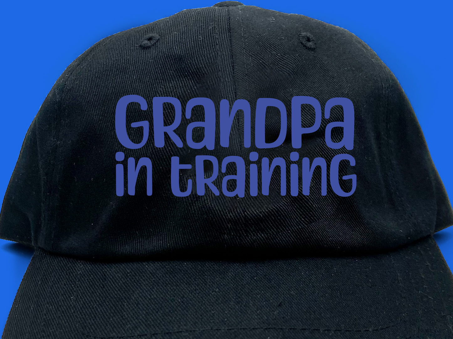 grandpa in training blue dad hat