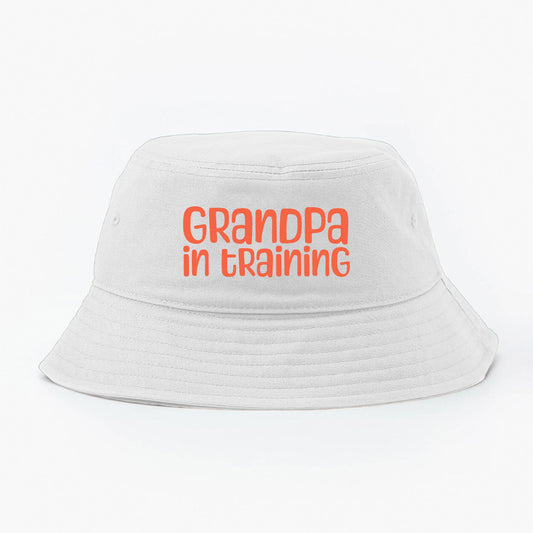 grandpa in training red orange bucket hat