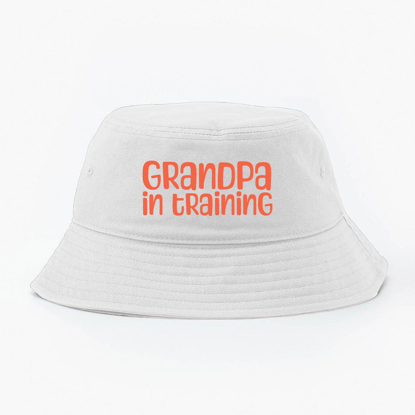 grandpa in training red orange bucket hat