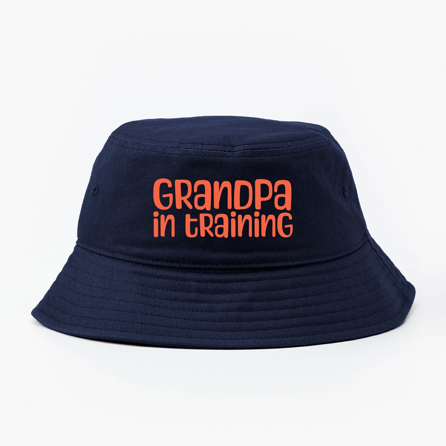 grandpa in training red orange bucket hat