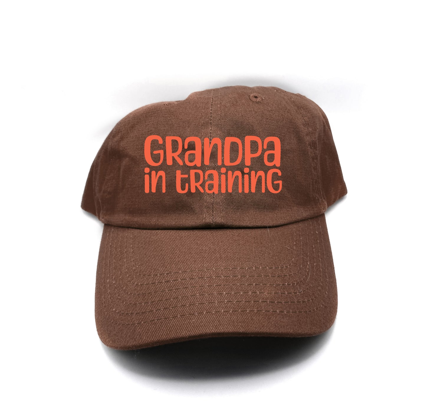 grandpa in training red orange dad hat