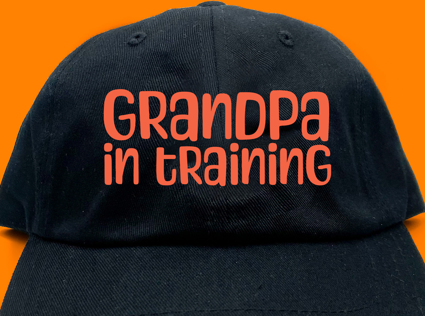 grandpa in training red orange dad hat