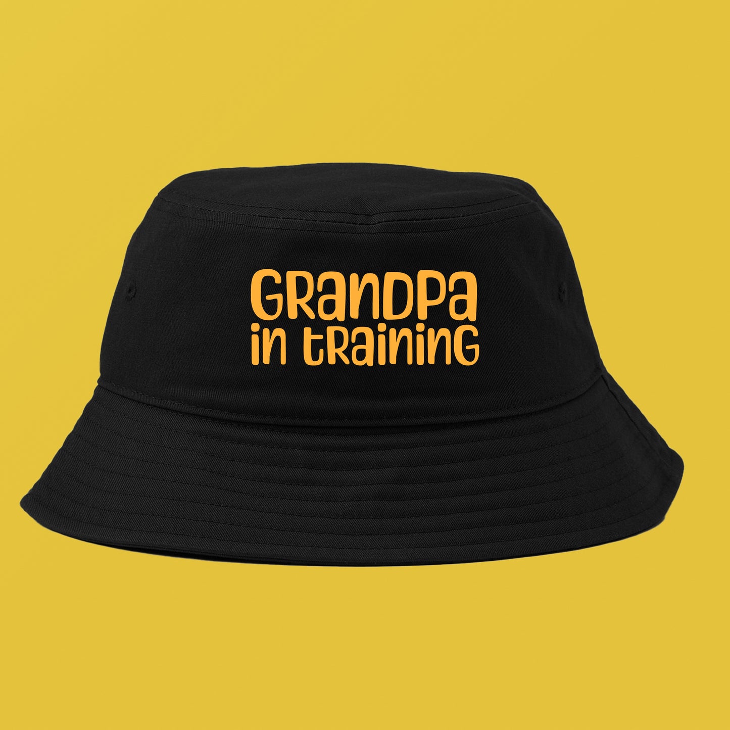 grandpa in training yellow bucket hat