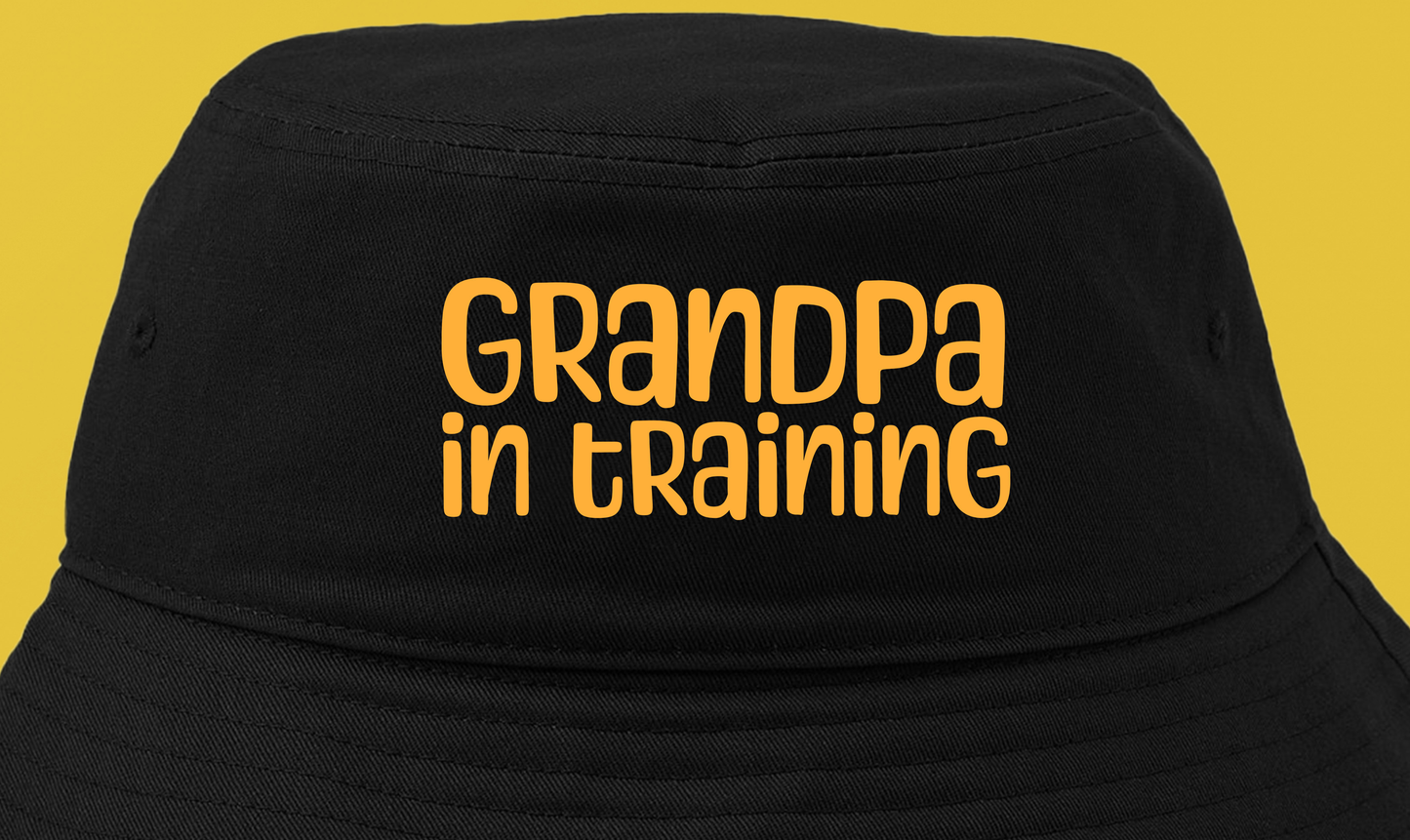 grandpa in training yellow bucket hat