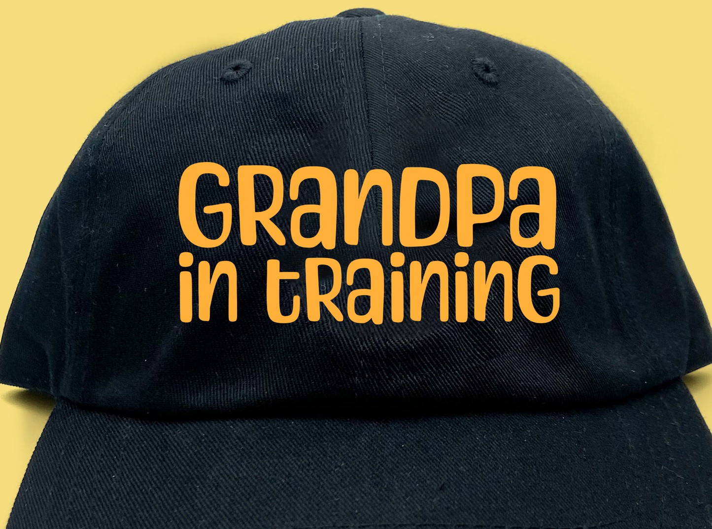 grandpa in training yellow dad hat