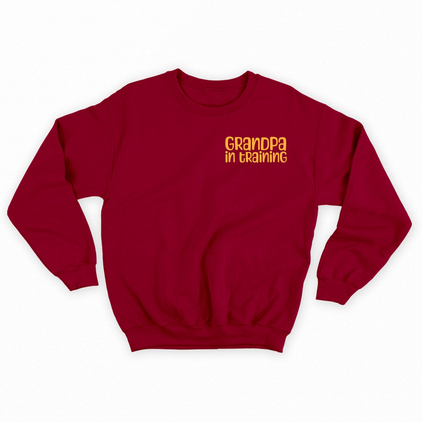 grandpa in training yellow sweatshirt