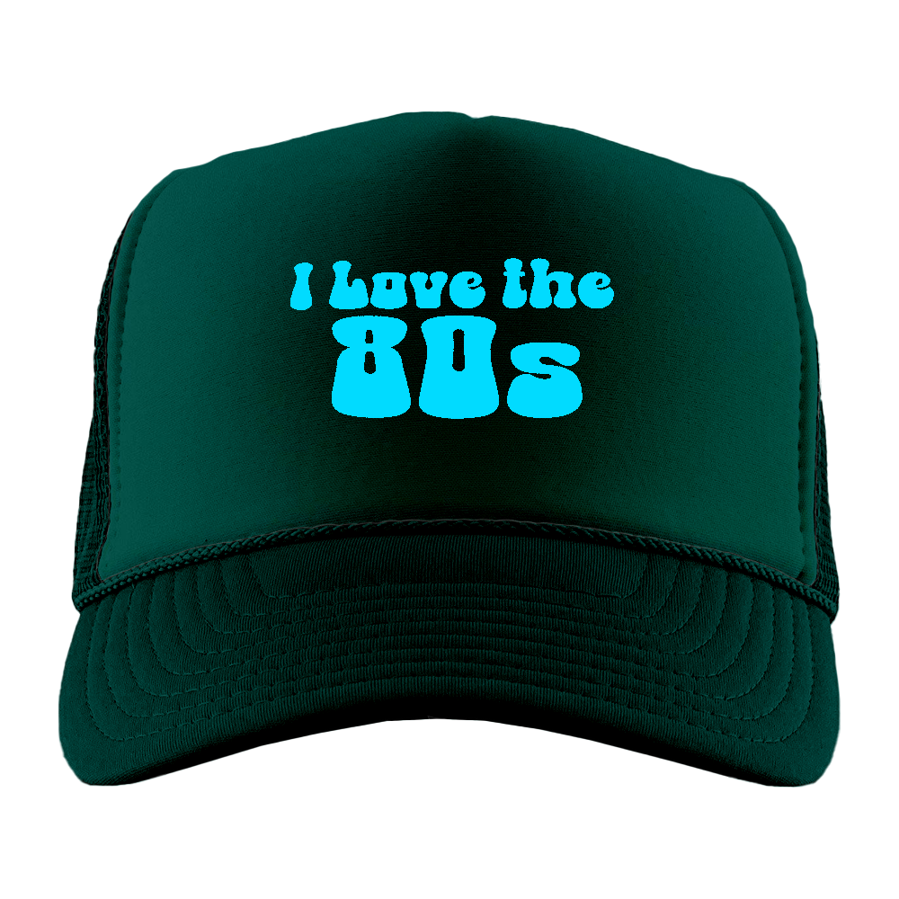 I Love The 80s Cyan Foam Trucker Hat