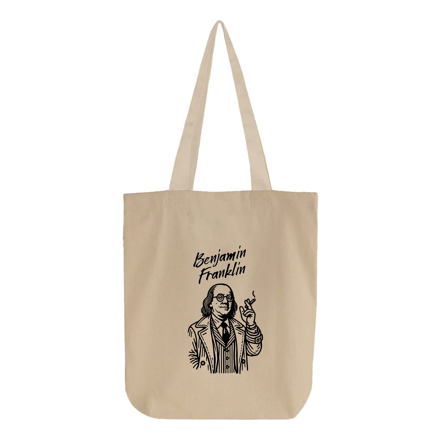 benjamin franklin gangster tote bag