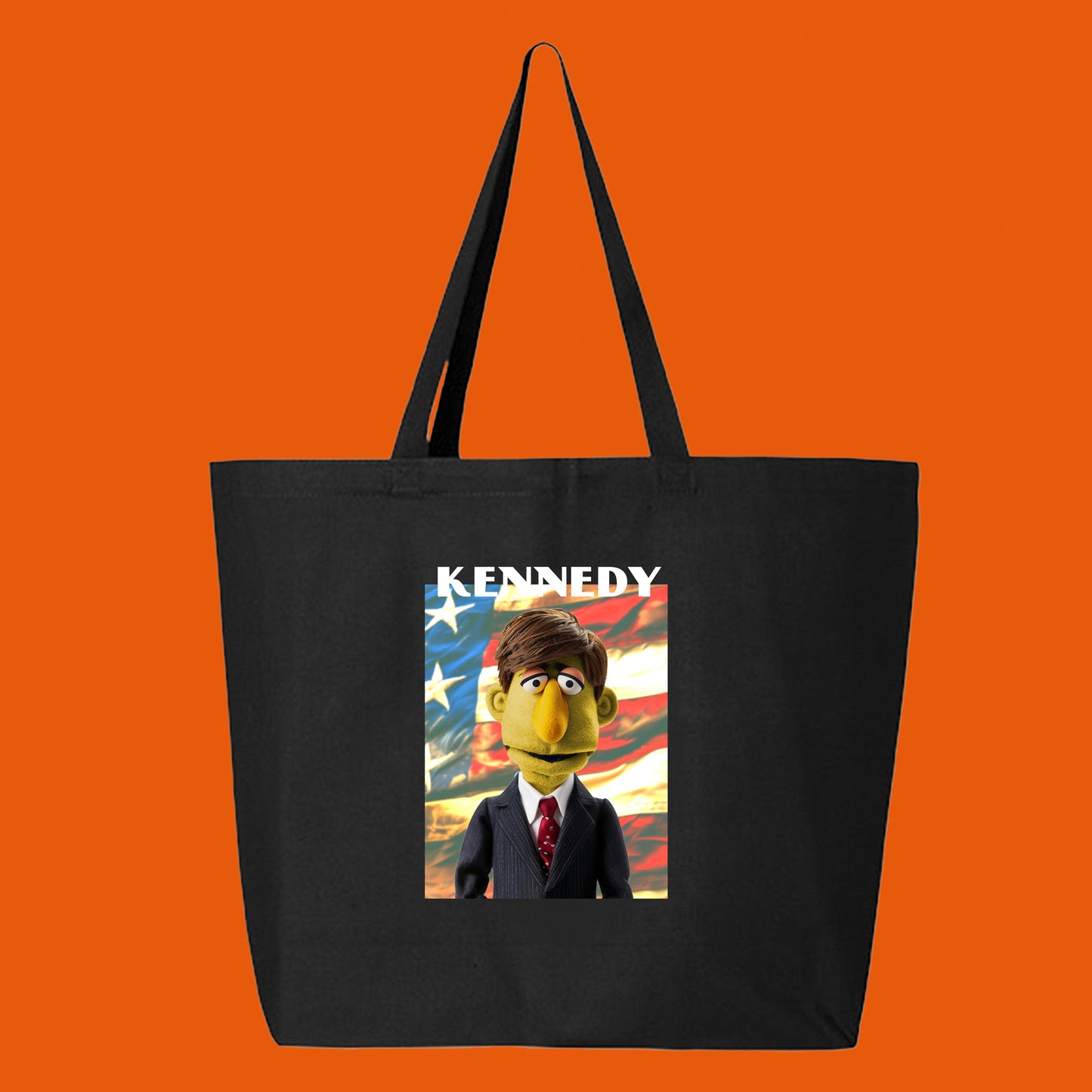 kennedy muppet flag tote bag
