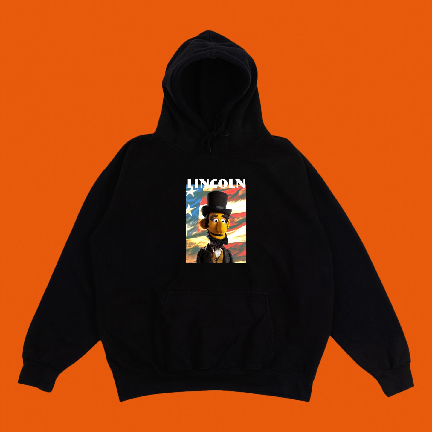 lincoln muppet flag hoodie