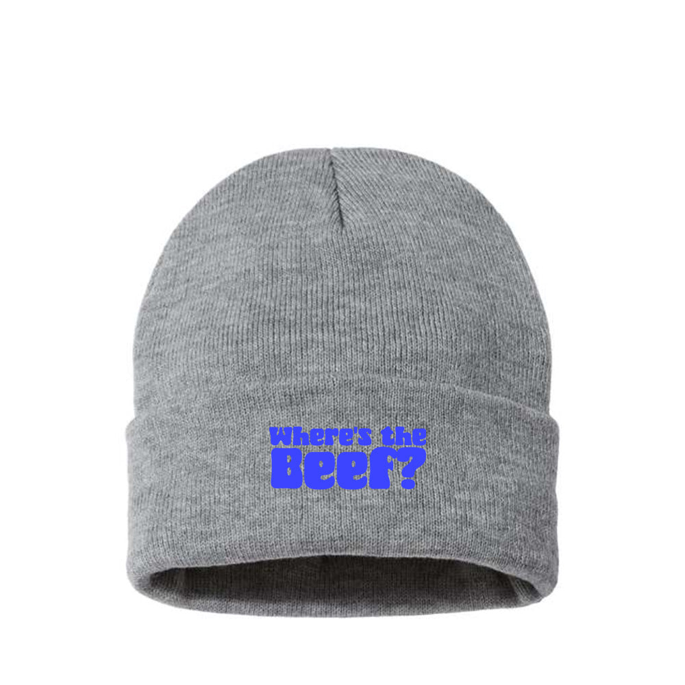 Where's the Beef? Blue Beanie