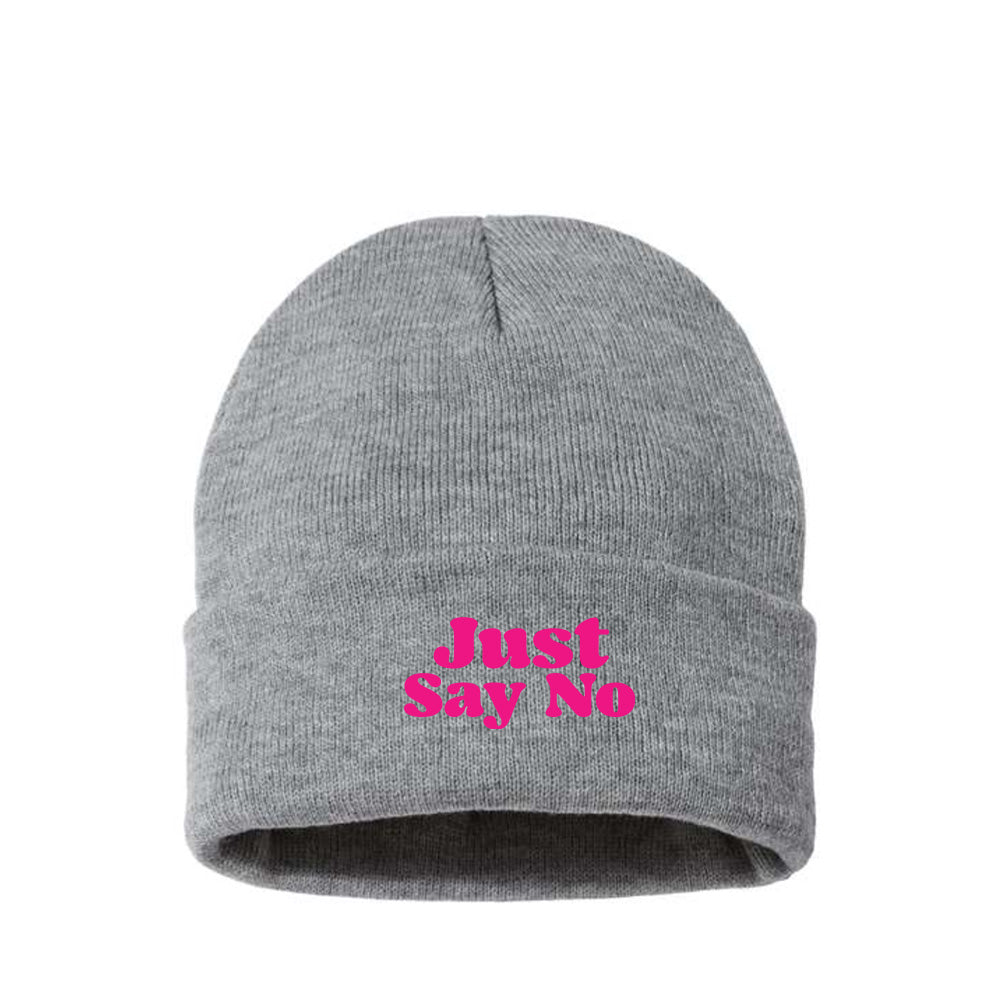 Just Say No Pink Beanie