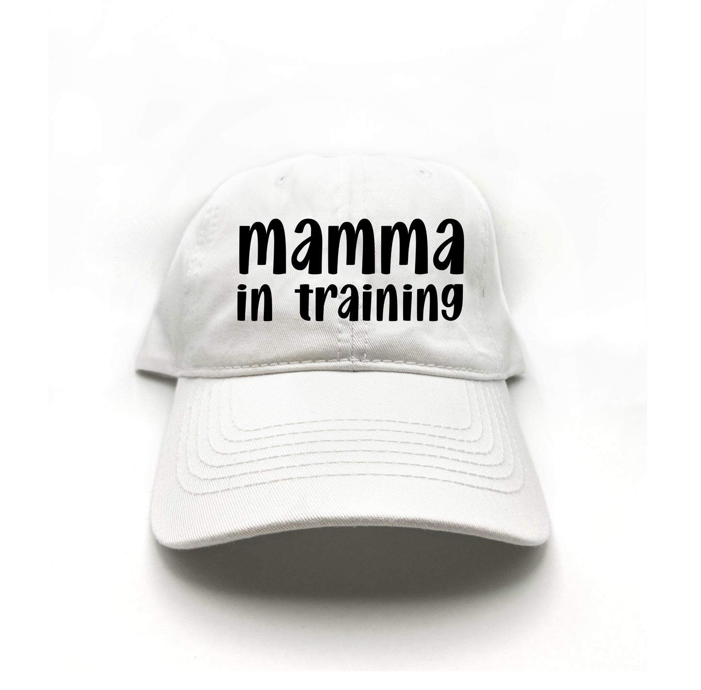 mamma in training black dad hat