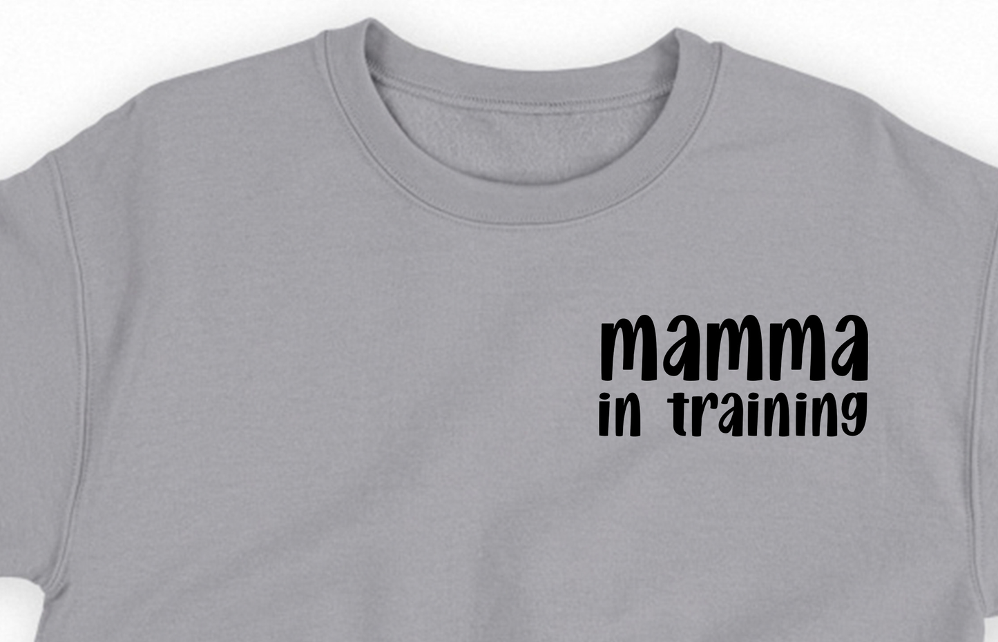 mamma in training black sweatshirt