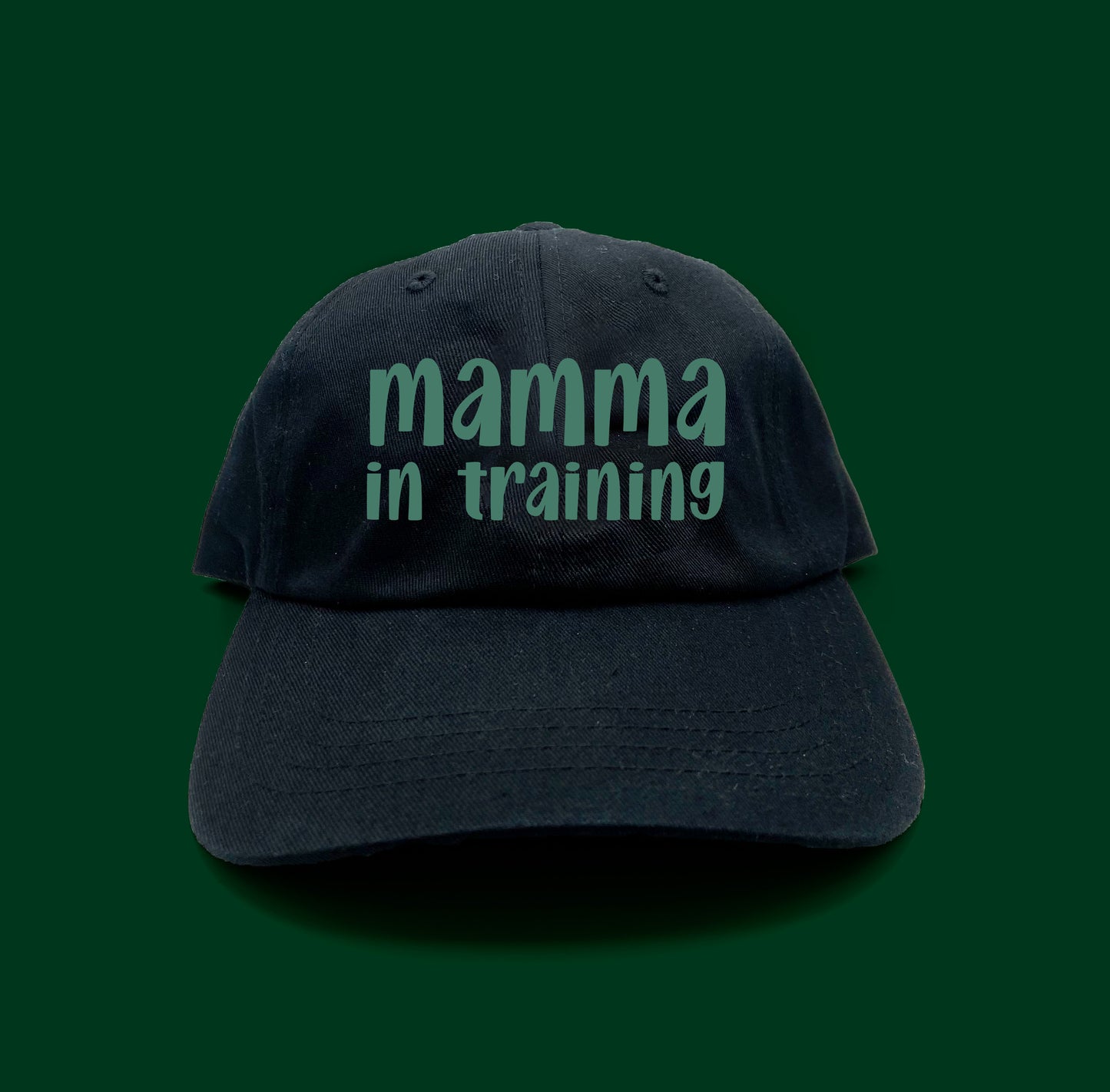 mamma in training green dad hat