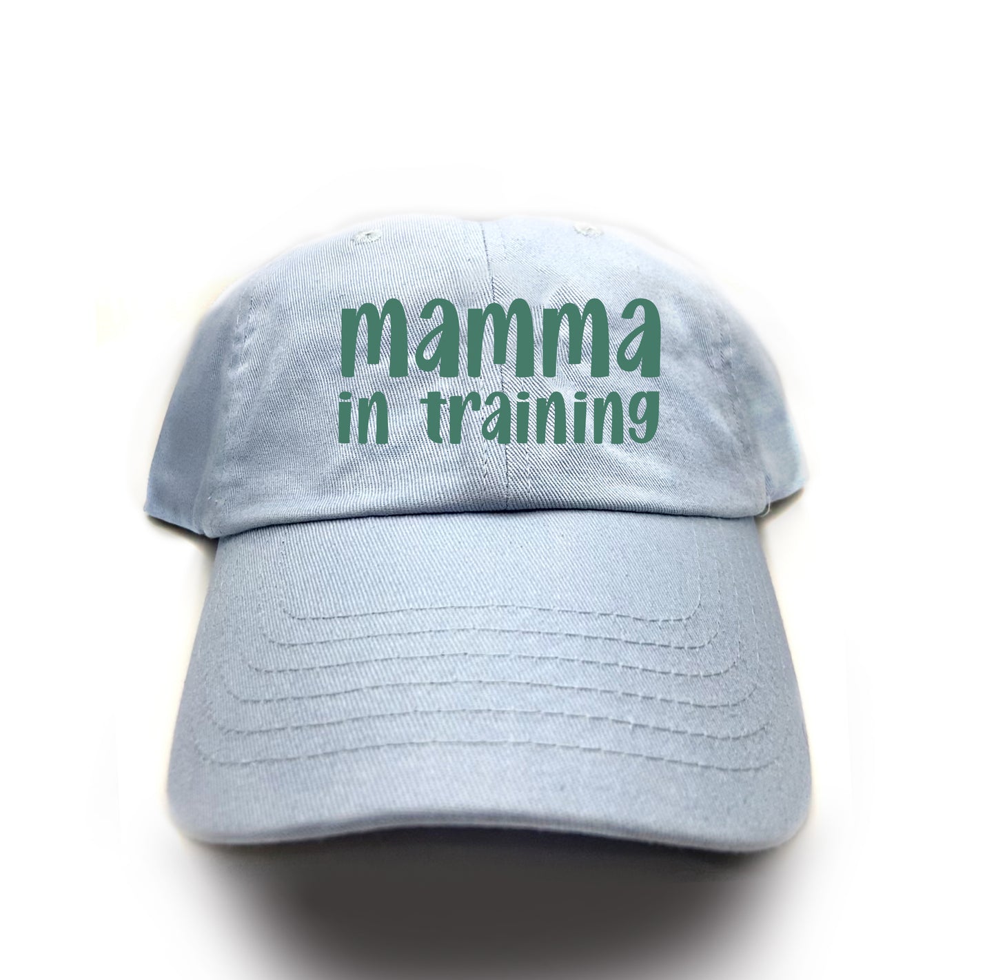mamma in training green dad hat