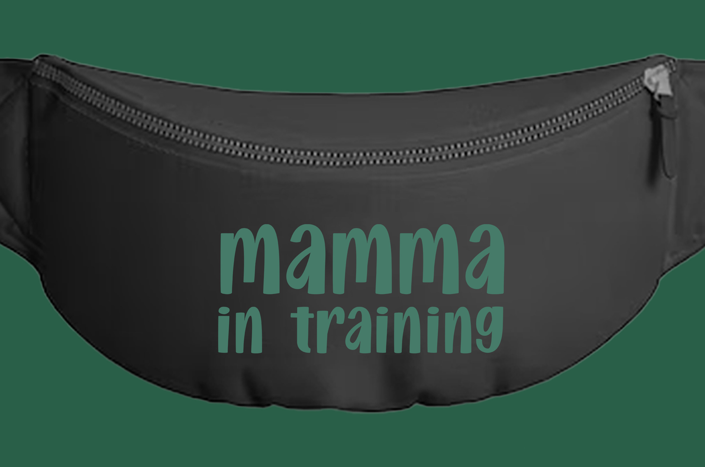 mamma in training green fanny pack