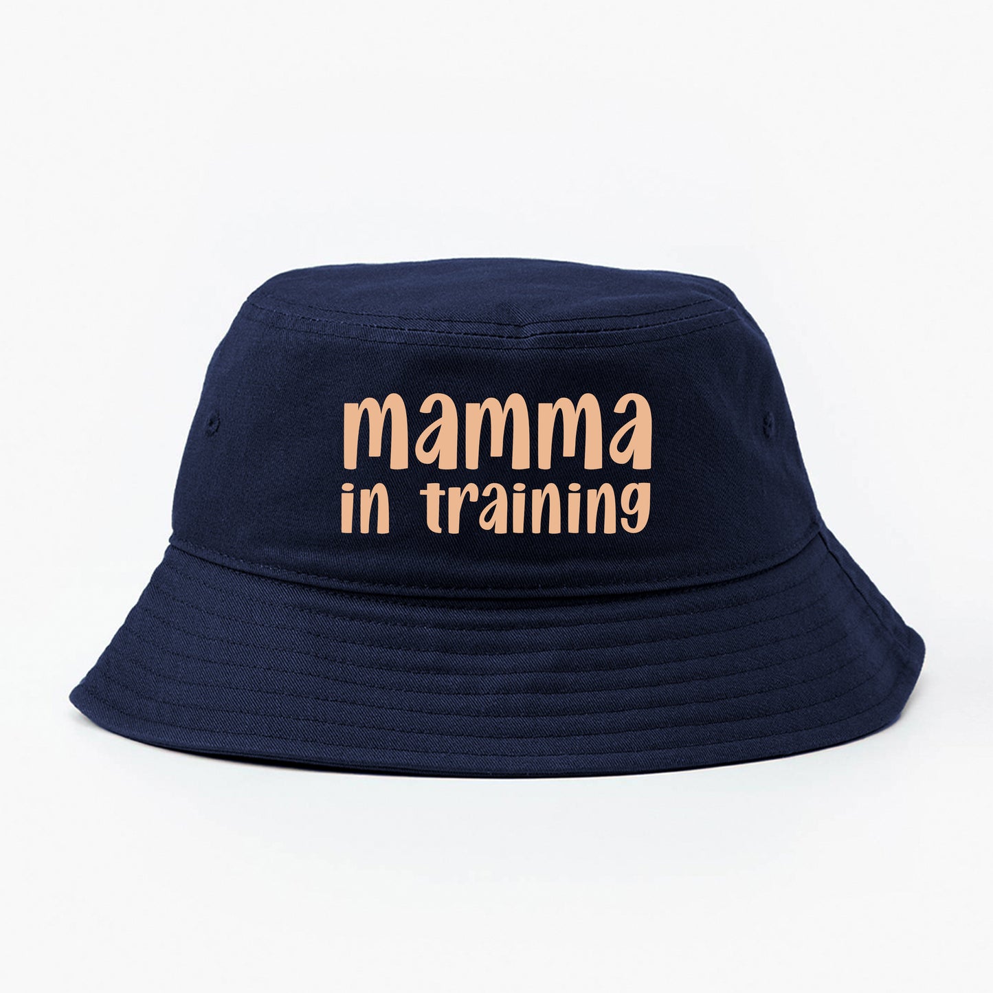mamma in training light yellow bucket hat