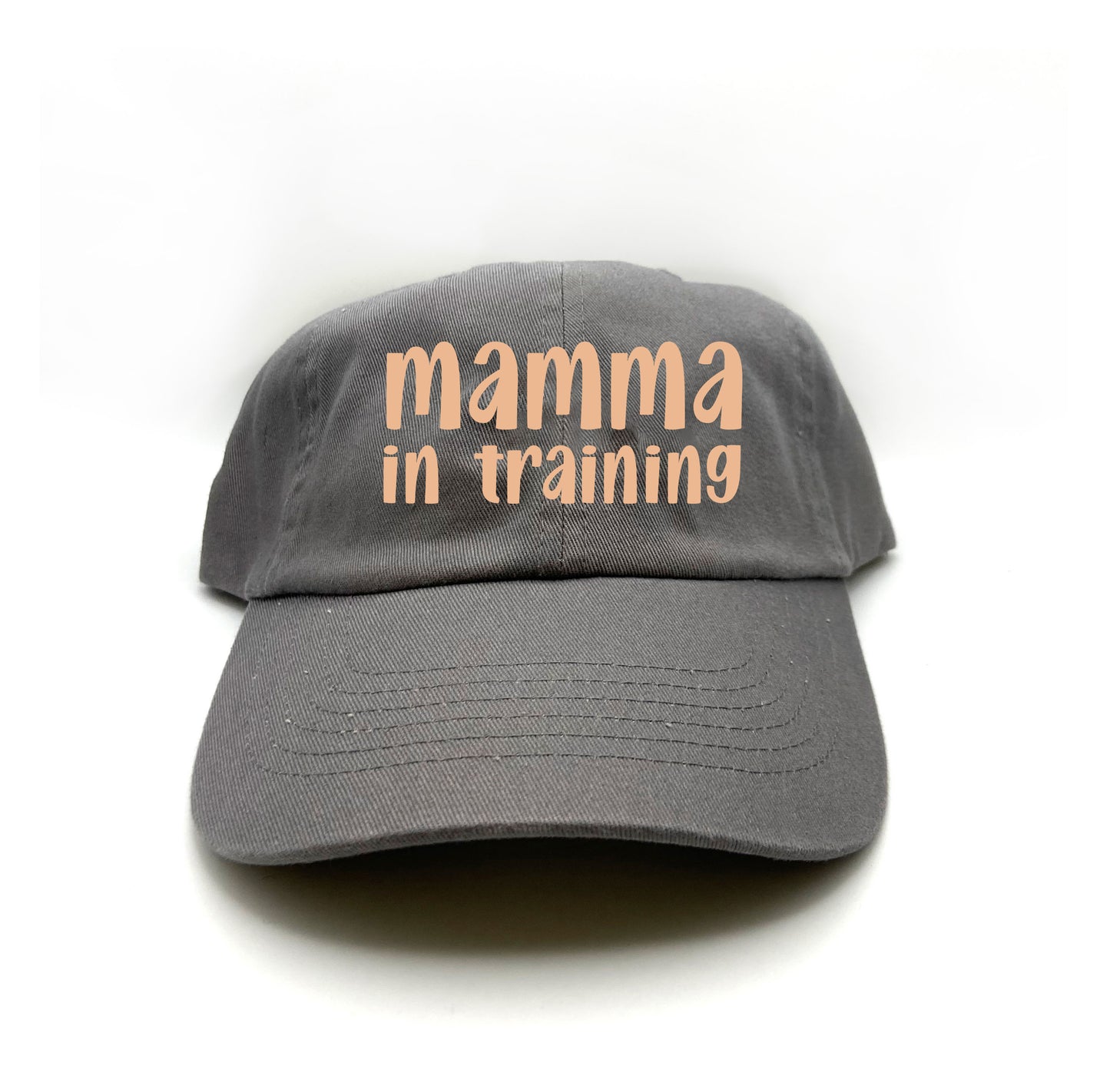 mamma in training light yellow dad hat