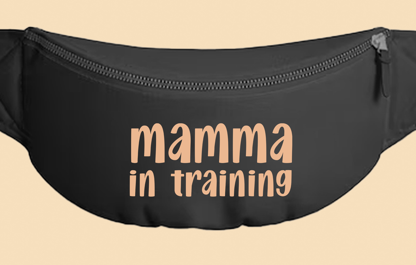mamma in training light yellow fanny pack
