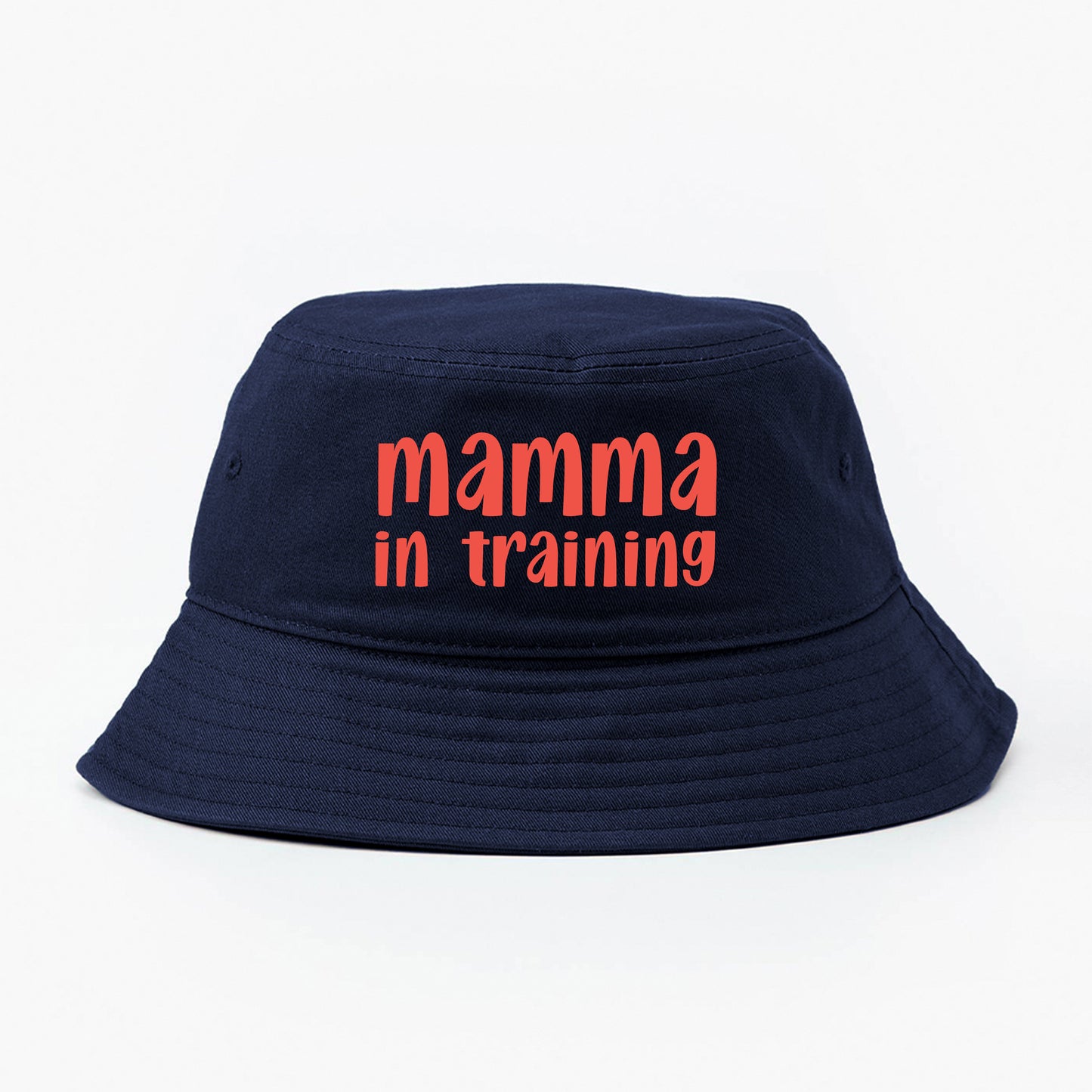 mamma in training red pink bucket hat