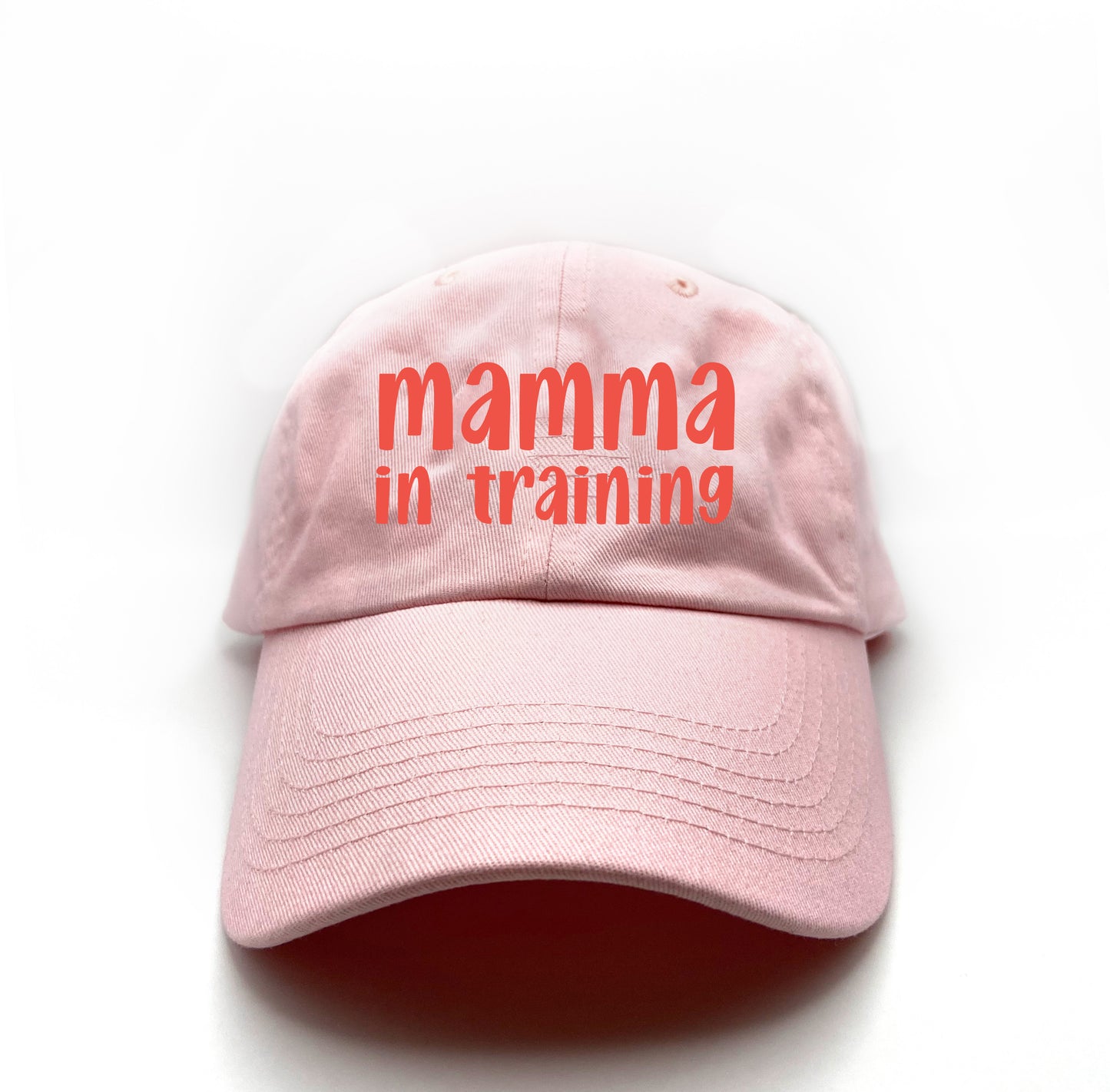 mamma in training red pink dad hat