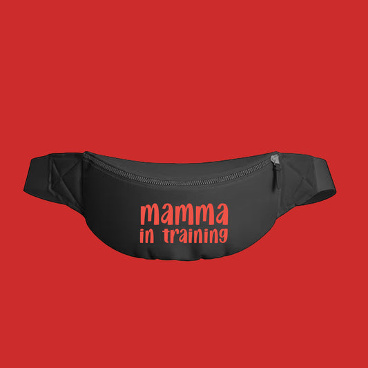 mamma in training  red pink fanny pack