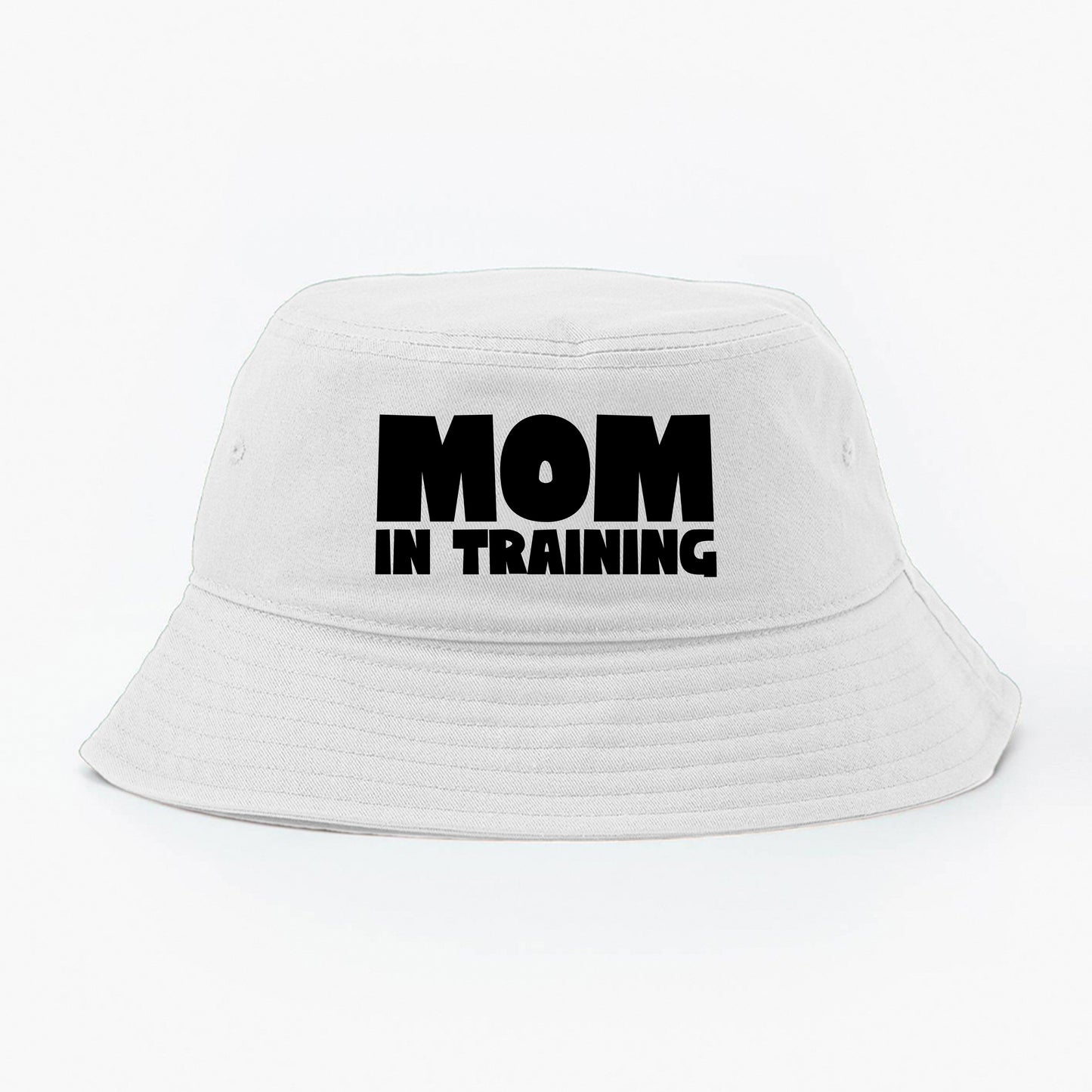 mom in training black bucket hat
