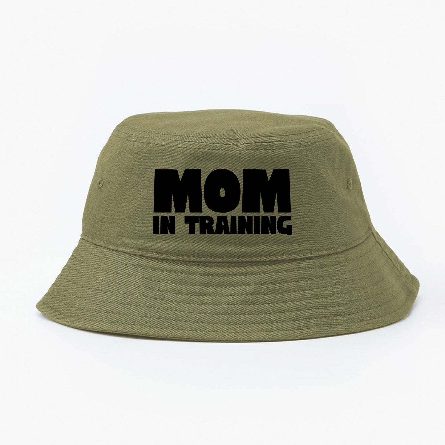 mom in training black bucket hat