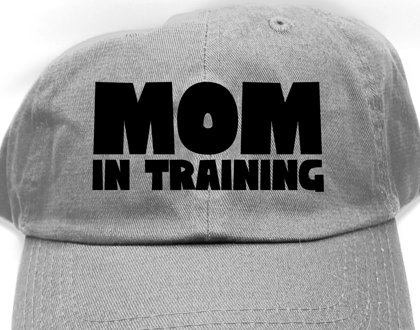 mom in training black dad hat