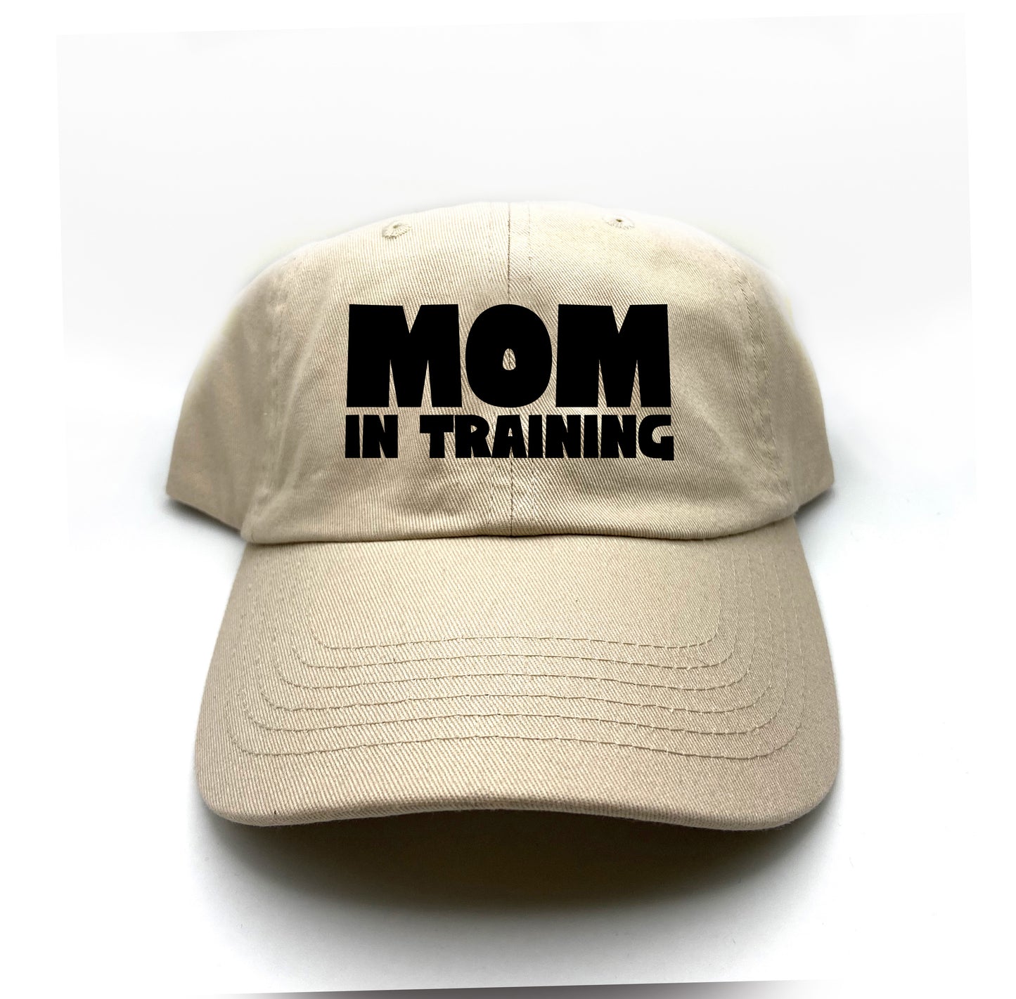 mom in training black dad hat