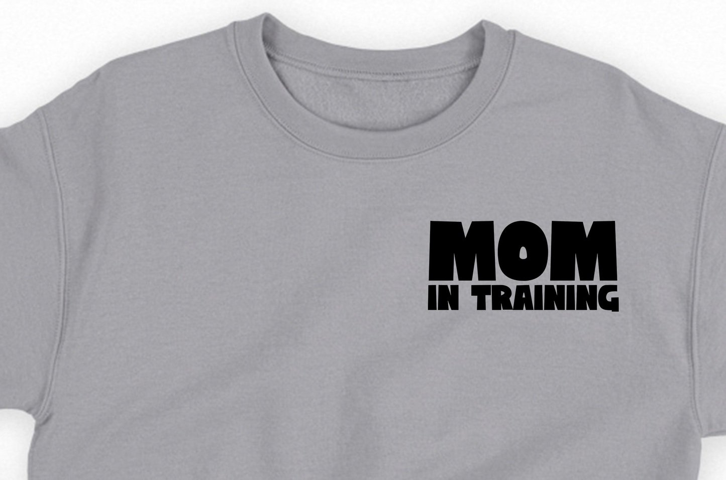 mom in training black sweatshirt