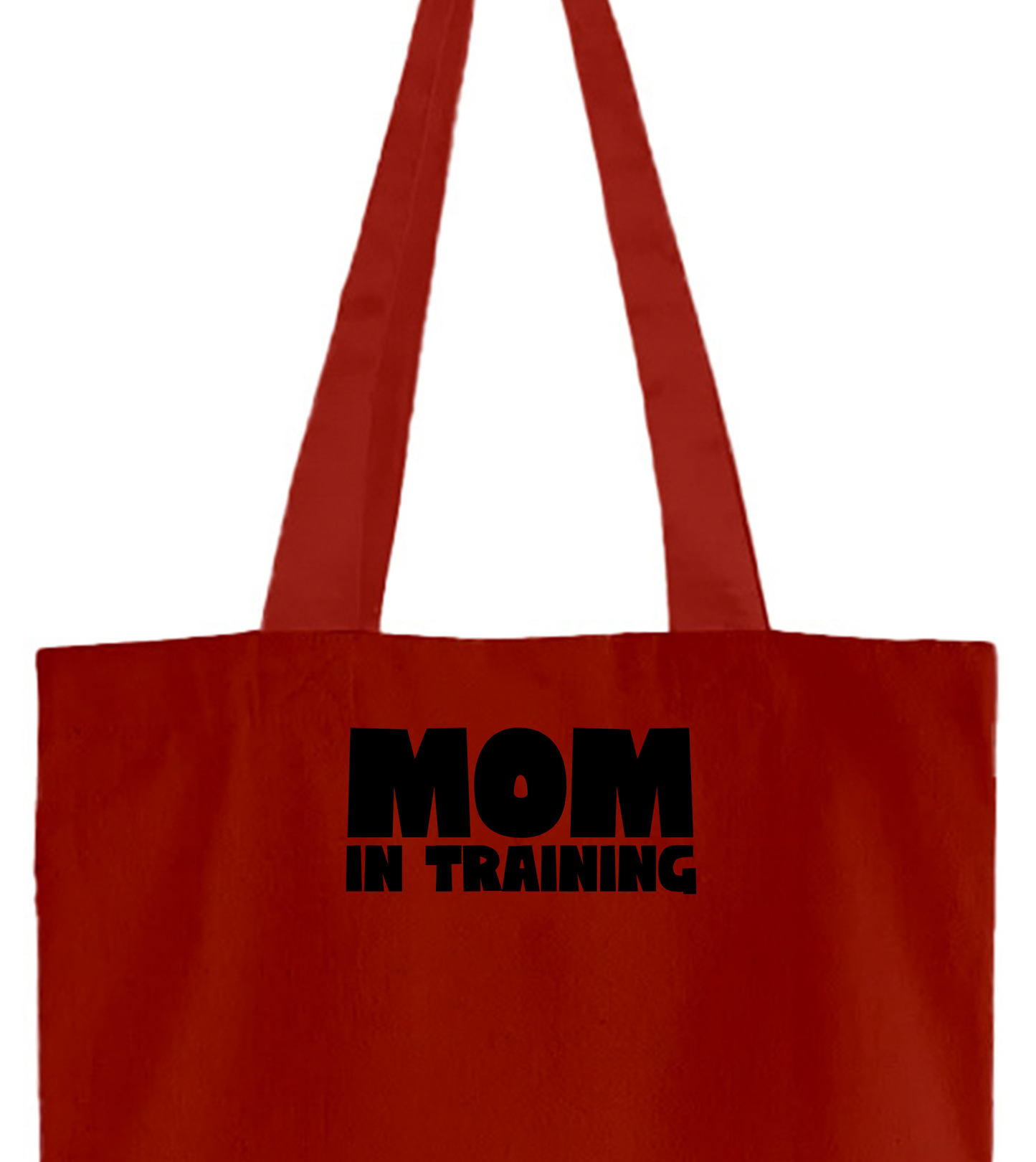 mom in training black tote bag