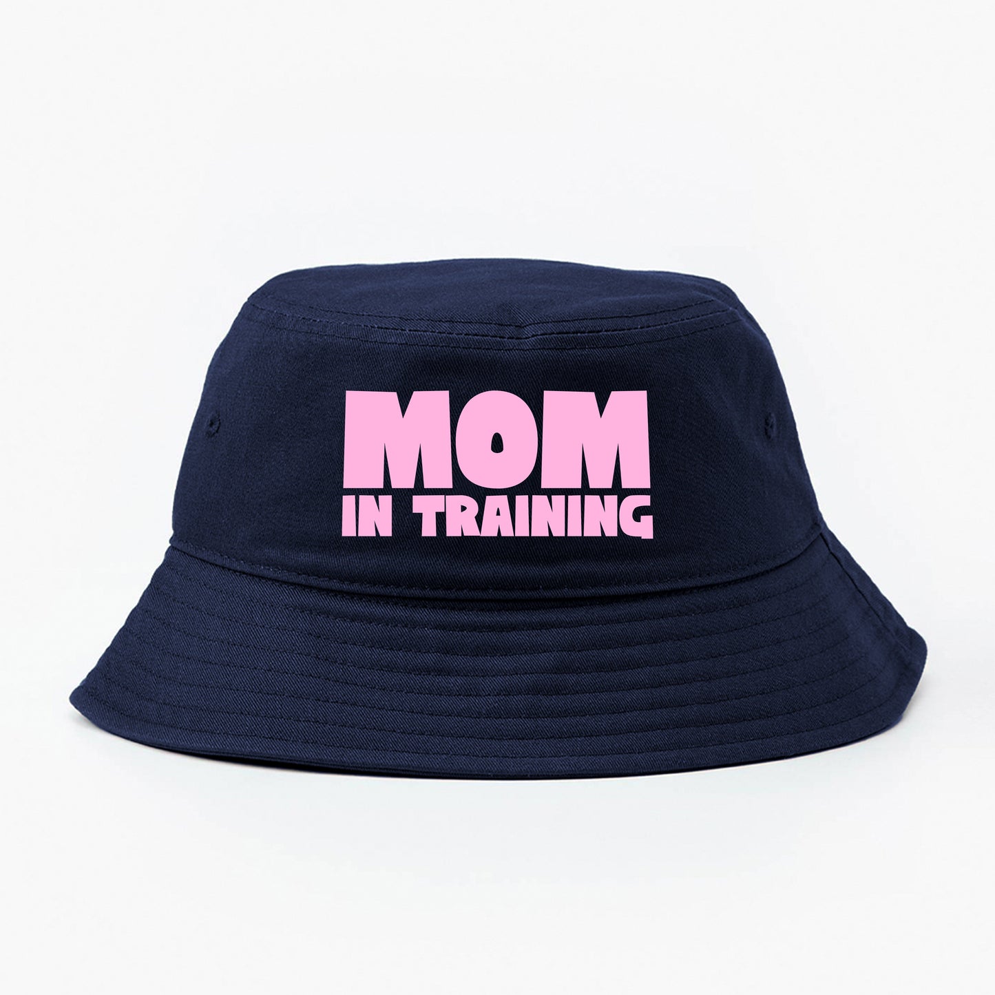 mom in training light pink bucket hat