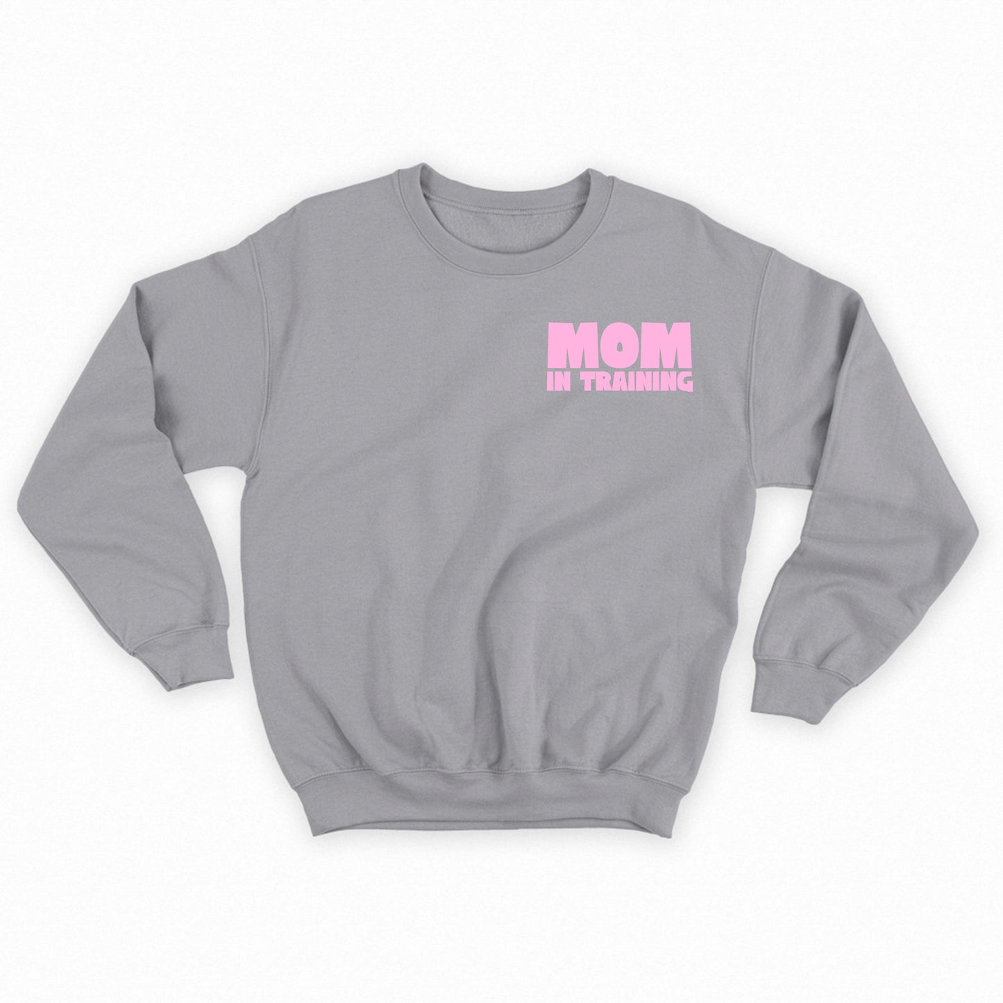 mom in training light pink sweatshirt