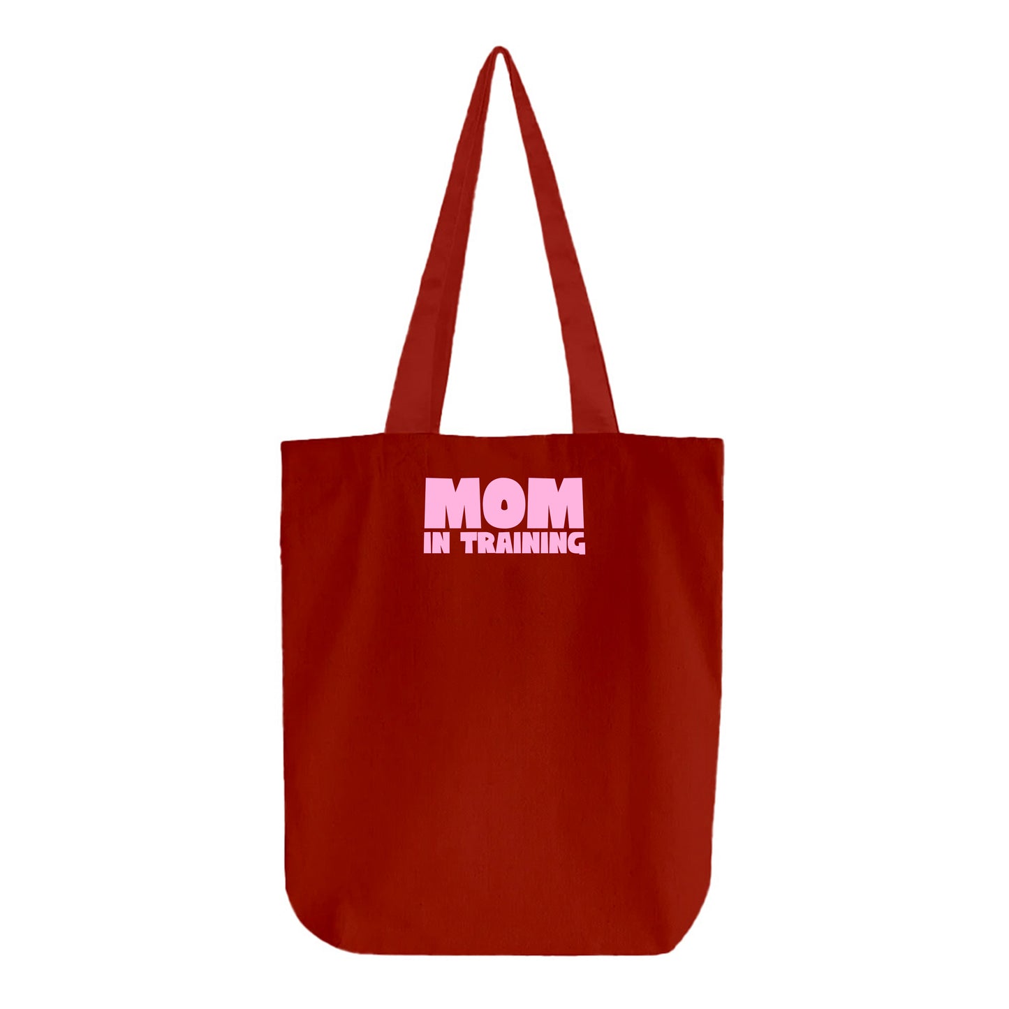 mom in training light pink tote bag