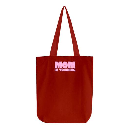 mom in training light pink tote bag