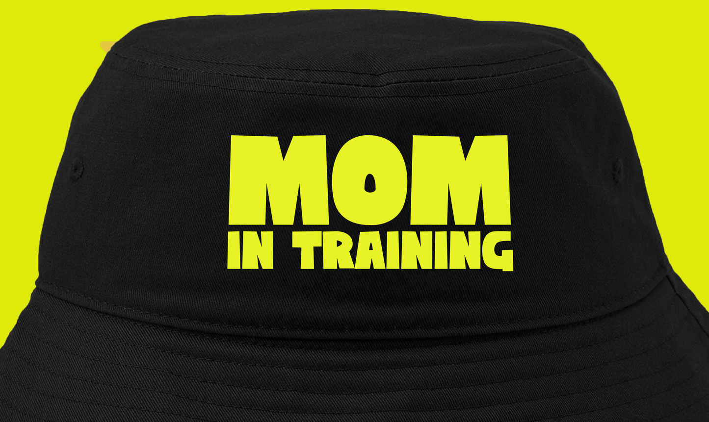 mom in training mint green bucket hat