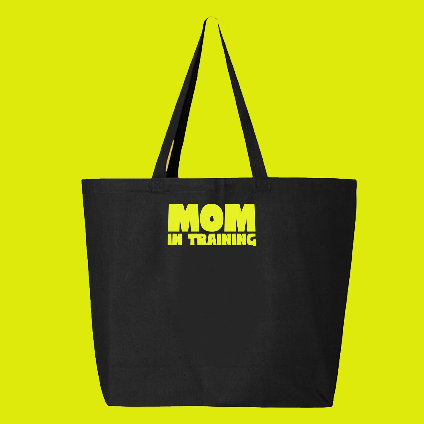 mom in training mint green tote bag