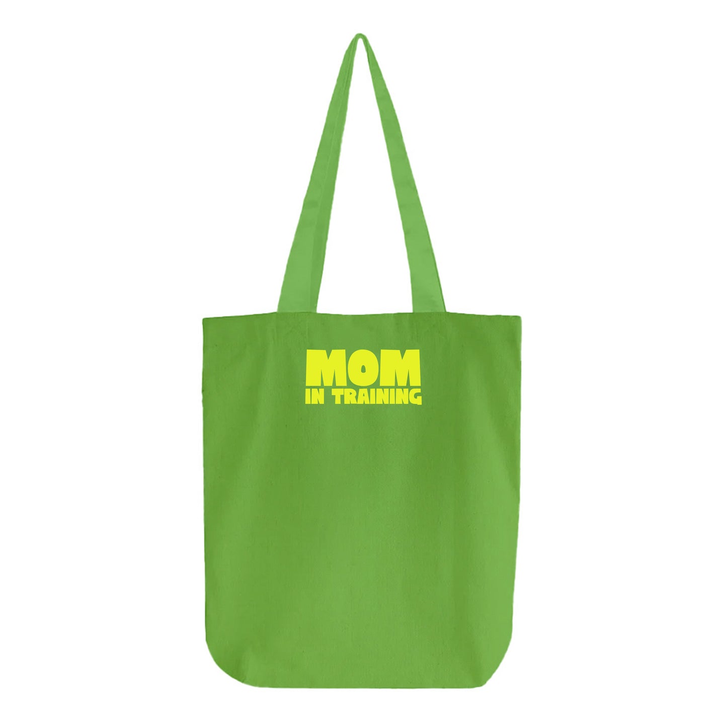 mom in training mint green tote bag