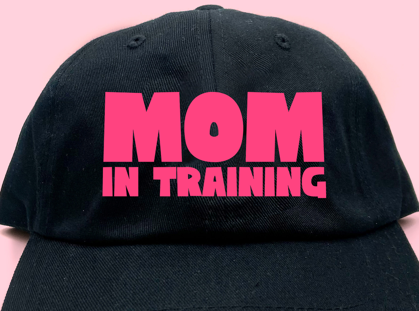mom in training pink dad hat