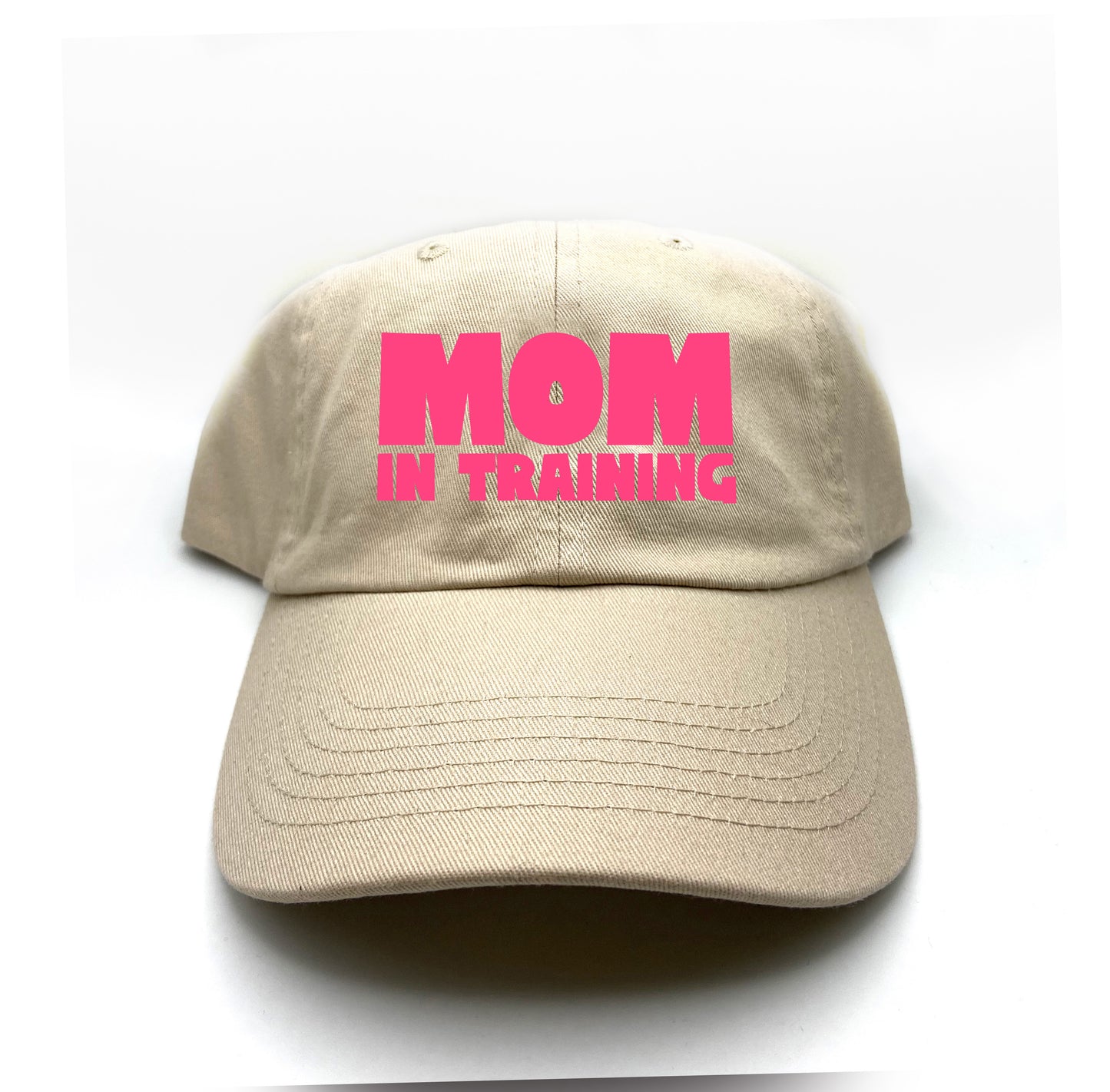 mom in training pink dad hat
